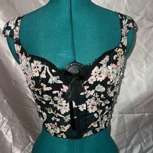 Victoria’s Secret Black and spring floral corset